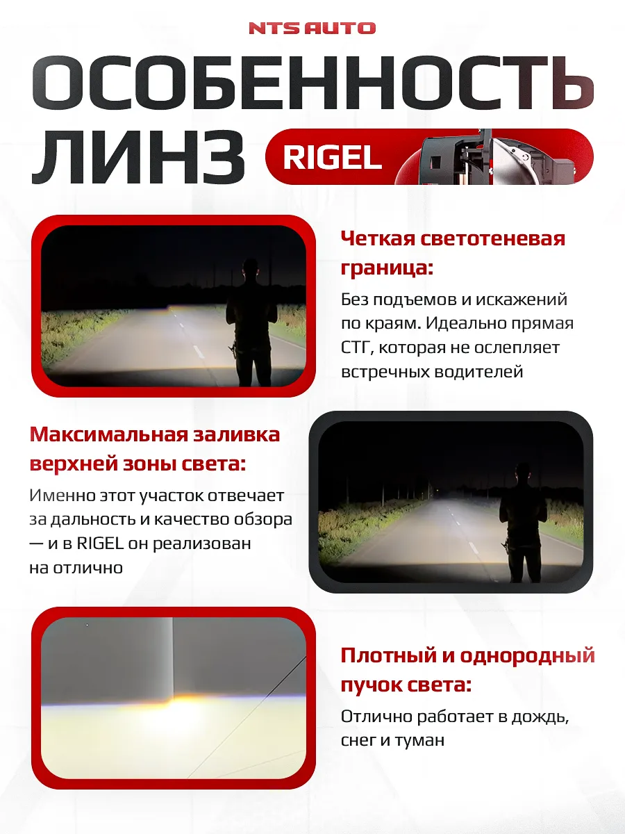 BI-LED линза "RIGEL" 3 дюйма 12V 4300K