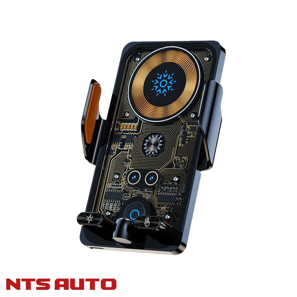 Держатель телефона с беспроводной зарядкой F18 ЧЕРНЫЙ