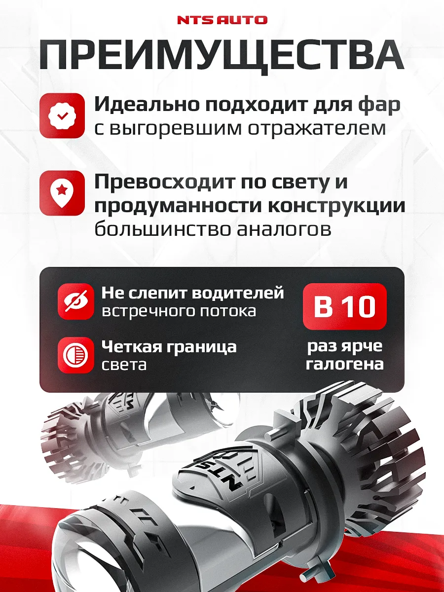 Светодиодная лампа-линза SIRIUS H4 CANBUS