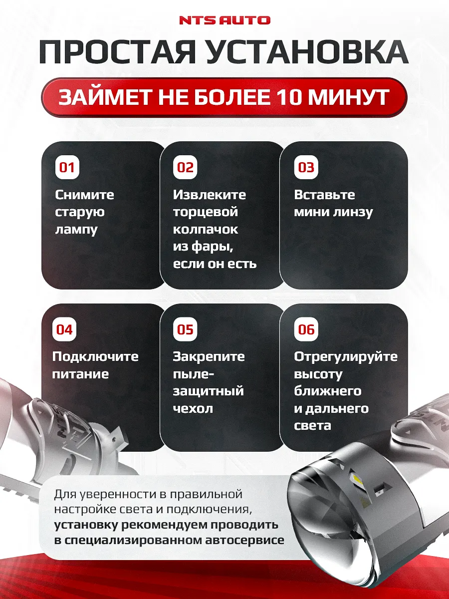 Светодиодная лампа-линза SELEN H4 CANBUS